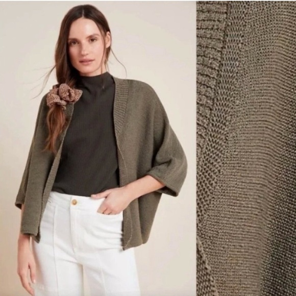 Akemi + Kin by Anthropologie Black Oversized Open Front Knit Cardigan - Picture 11 of 12